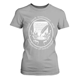 250 Years Declaration of Independence T Shirt For Women US 250th Anniversary Semiquincentennial 2026 Patriotic TS02 Sport Gray Print Your Wear