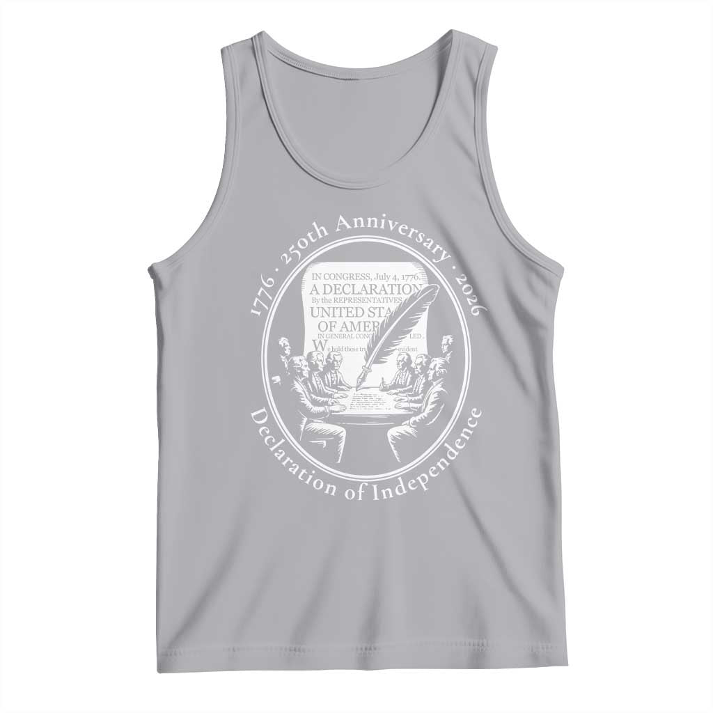 250 Years Declaration of Independence Tank Top US 250th Anniversary Semiquincentennial 2026 Patriotic TS02 Athletic Heather Print Your Wear