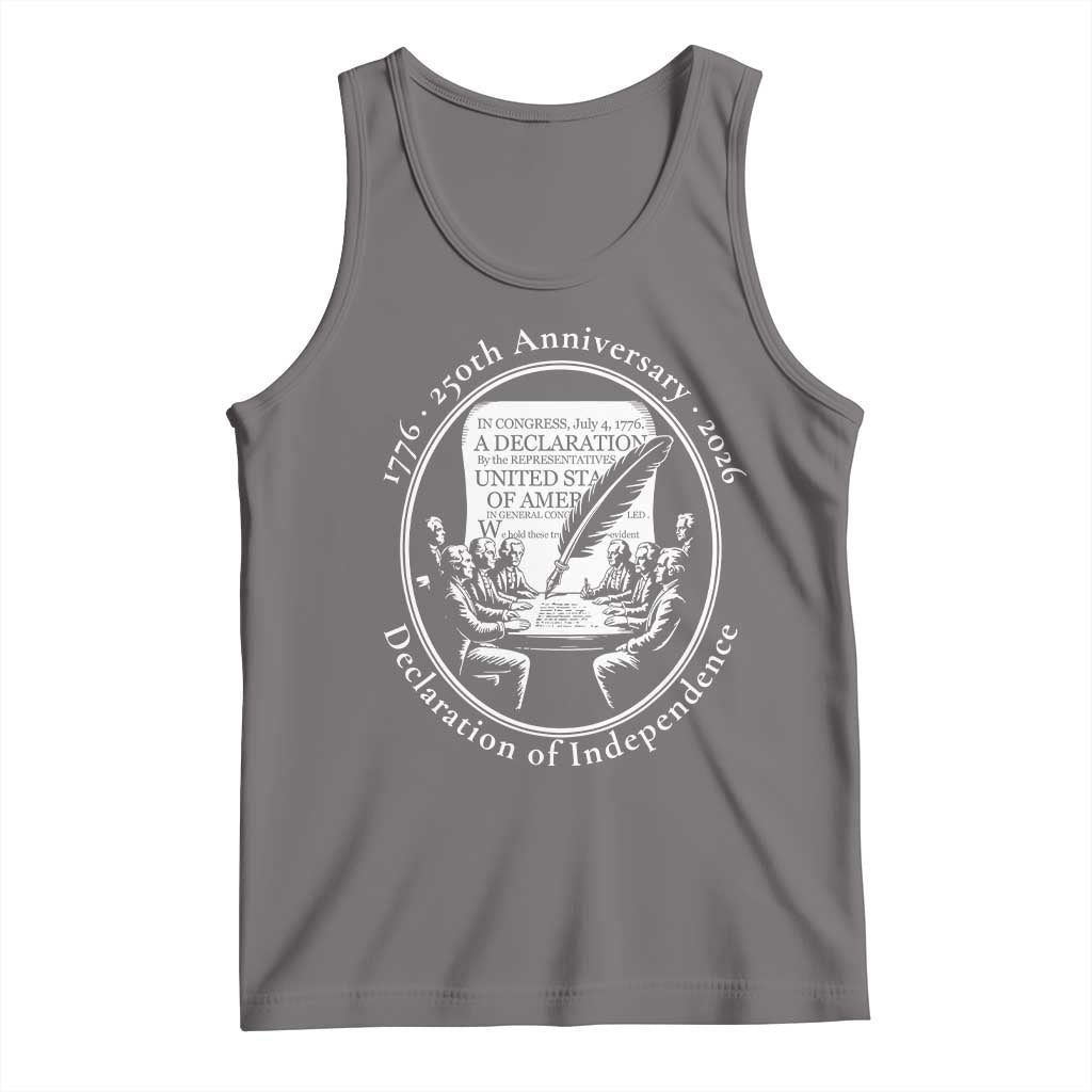 250 Years Declaration of Independence Tank Top US 250th Anniversary Semiquincentennial 2026 Patriotic TS02 Deep Heather Print Your Wear