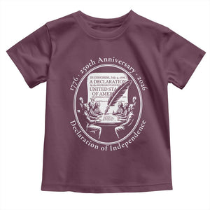 250 Years Declaration of Independence Toddler T Shirt US 250th Anniversary Semiquincentennial 2026 Patriotic TS02 Maroon Print Your Wear