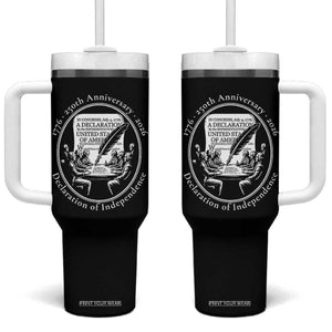 250 Years Declaration of Independence Tumbler With Handle US 250th Anniversary Semiquincentennial 2026 Patriotic TS02 One Size: 40 oz Black Print Your Wear
