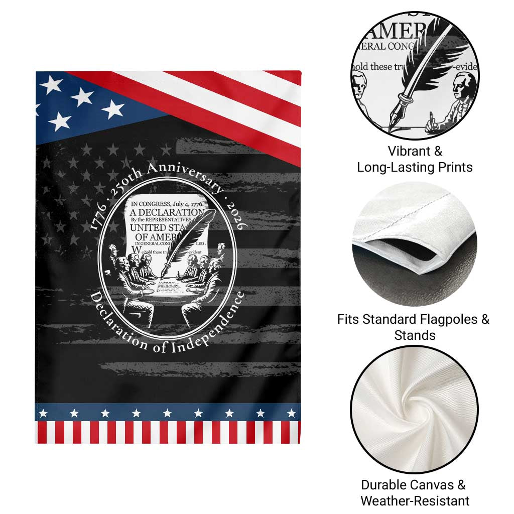 250 Years Declaration of Independence Garden Flag US 250th Anniversary Semiquincentennial 2026 Patriotic TS02 Print Your Wear
