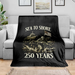 Military Navy 250th Anniversary Throw Blanket Sea To Shore 250 Years TS02 Print Your Wear