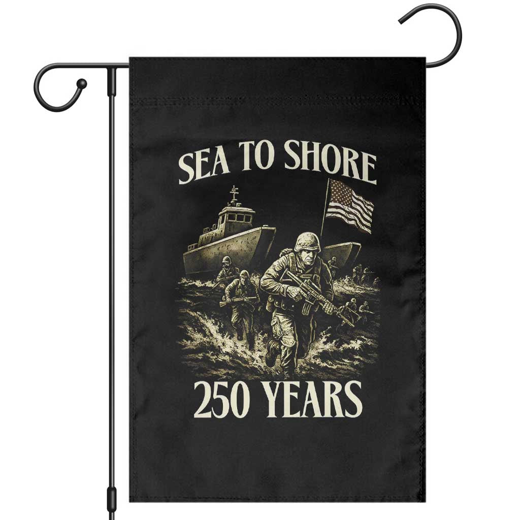 Military Navy 250th Anniversary Garden Flag Sea To Shore 250 Years TS02 Black Print Your Wear