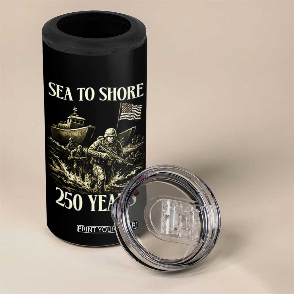 Military Navy 250th Anniversary 4 in 1 Can Cooler Tumbler Sea To Shore 250 Years TS02 Print Your Wear