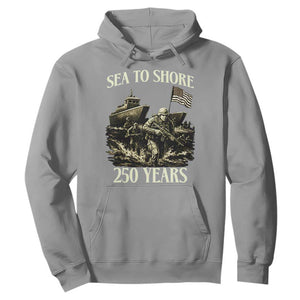 Military Navy 250th Anniversary Hoodie Sea To Shore 250 Years TS02 Sport Gray Print Your Wear