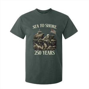 Military Navy 250th Anniversary T Shirt For Kid Sea To Shore 250 Years TS02 Dark Forest Green Print Your Wear