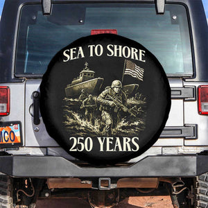 Military Navy 250th Anniversary Spare Tire Cover Sea To Shore 250 Years TS02 No hole Black Print Your Wear