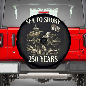 Military Navy 250th Anniversary Spare Tire Cover Sea To Shore 250 Years TS02 Black Print Your Wear