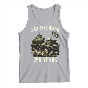 Military Navy 250th Anniversary Tank Top Sea To Shore 250 Years TS02 Athletic Heather Print Your Wear