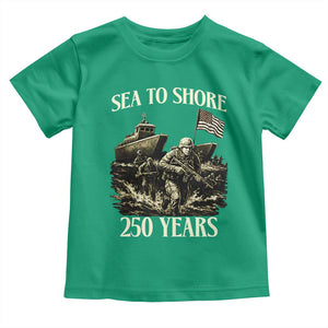Military Navy 250th Anniversary Toddler T Shirt Sea To Shore 250 Years TS02 Irish Green Print Your Wear