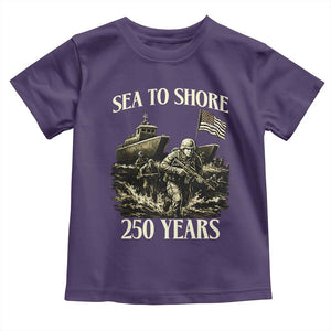 Military Navy 250th Anniversary Toddler T Shirt Sea To Shore 250 Years TS02 Purple Print Your Wear