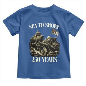 Military Navy 250th Anniversary Toddler T Shirt Sea To Shore 250 Years TS02 Royal Blue Print Your Wear