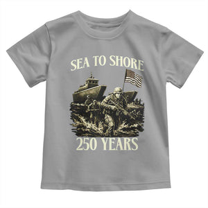 Military Navy 250th Anniversary Toddler T Shirt Sea To Shore 250 Years TS02 Sport Gray Print Your Wear
