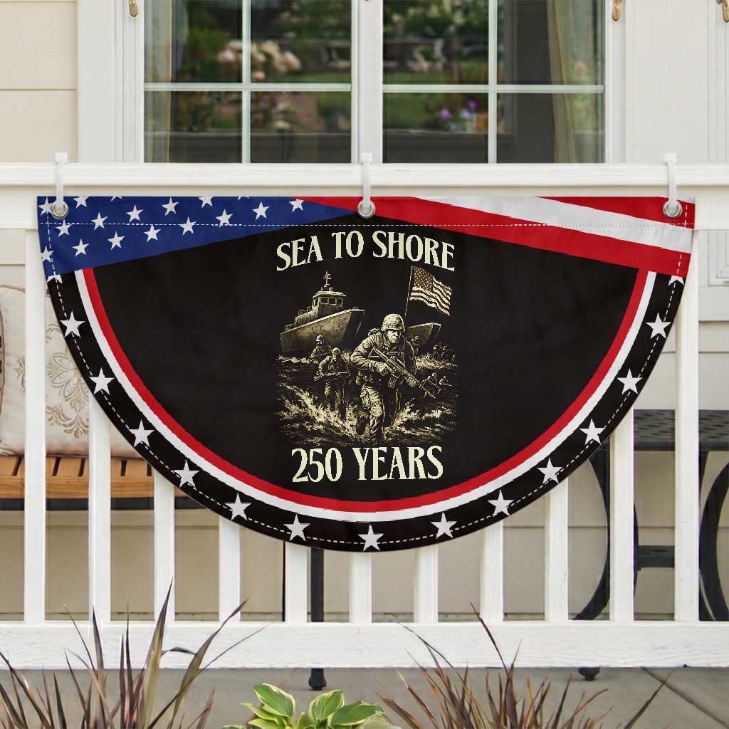 Military Navy 250th Anniversary Patriotic Fan Flag Sea To Shore 250 Years