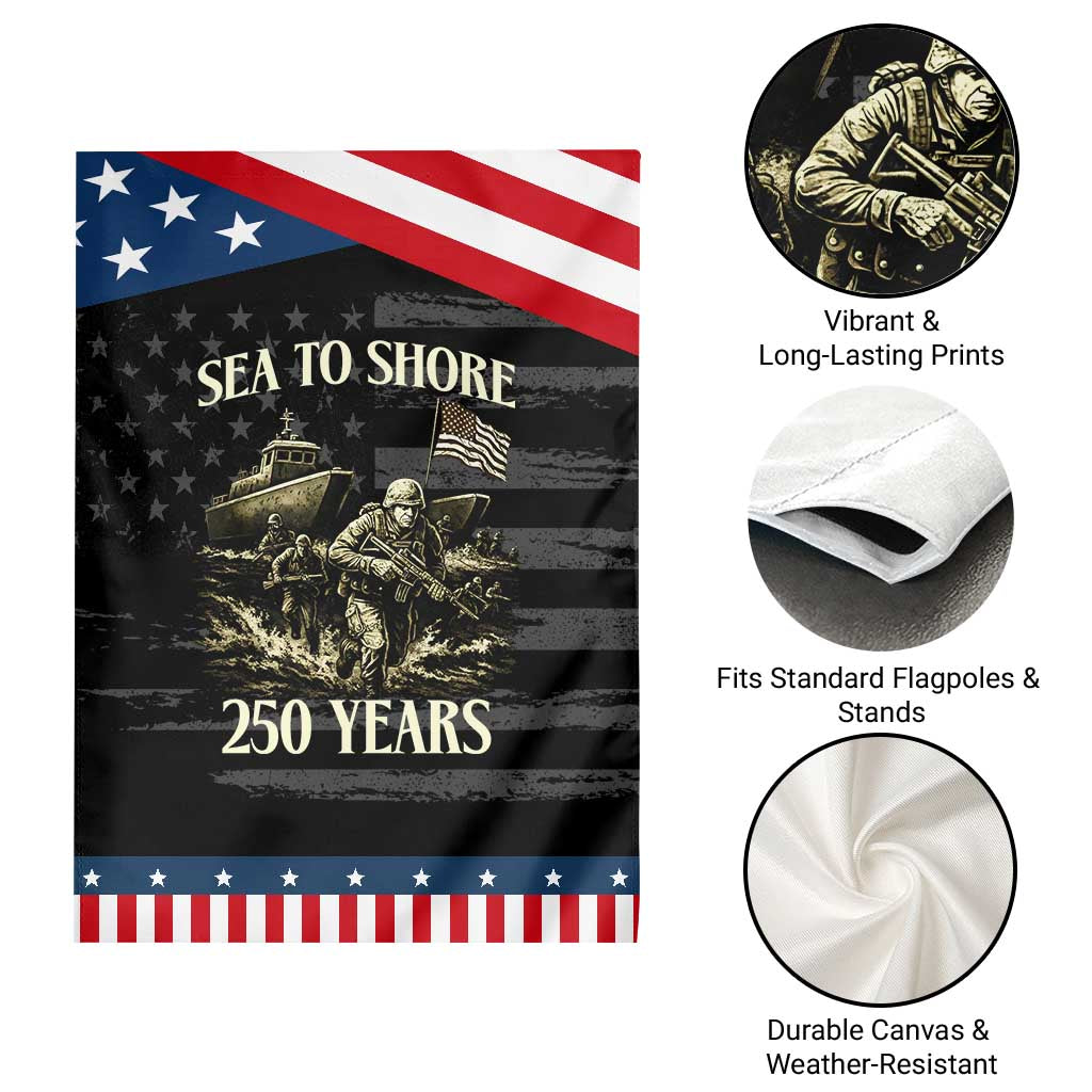 Military Navy 250th Anniversary Garden Flag Sea To Shore 250 Years TS02 Print Your Wear