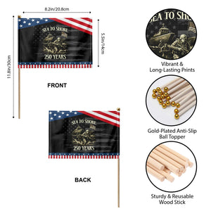 Military Navy 250th Anniversary Patriotic Handheld Flag Sea To Shore 250 Years TS02 Print Your Wear