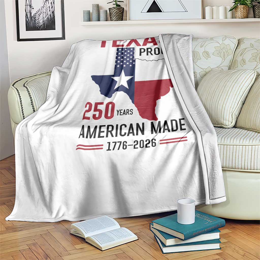 Texas Proud 250 Years Throw Blanket American Made 1776 to 2026 Semiquincentennial TS02 Print Your Wear