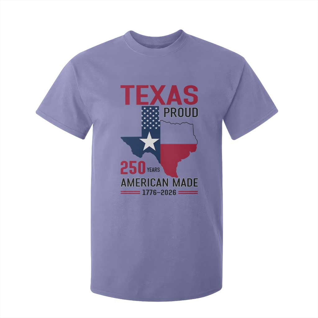 Texas Proud 250 Years T Shirt For Kid American Made 1776 to 2026 Semiquincentennial TS02 Violet Print Your Wear