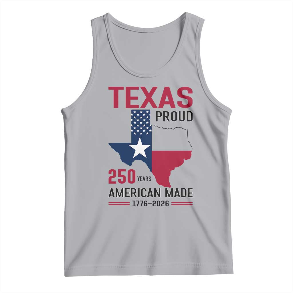 Texas Proud 250 Years Tank Top American Made 1776 to 2026 Semiquincentennial TS02 Athletic Heather Print Your Wear