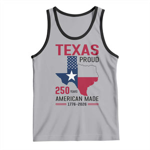 Texas Proud 250 Years Tank Top American Made 1776 to 2026 Semiquincentennial TS02 Athletic Heather Black Print Your Wear