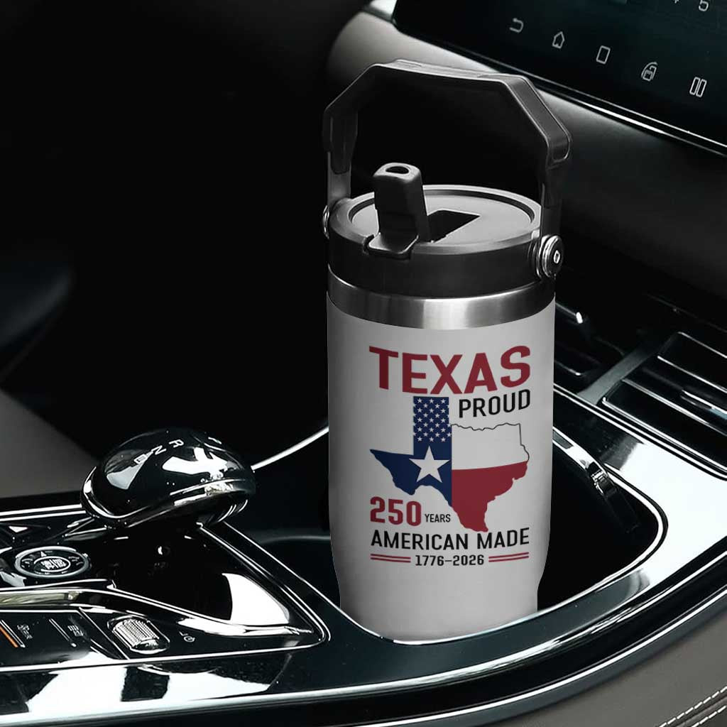 Texas Proud 250 Years Flip Straw Tumbler American Made 1776 to 2026 Semiquincentennial TS02 Print Your Wear