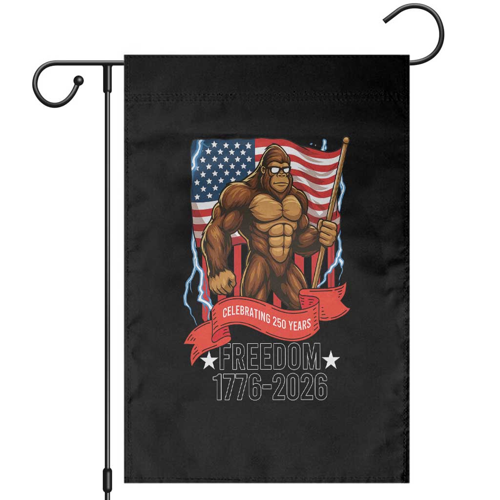 Patriotic Bigfoot US 250th Anniversary Garden Flag Sasquatch Celebrating 250 Years of Freedom 1776 to 2026 TS02 Black Print Your Wear