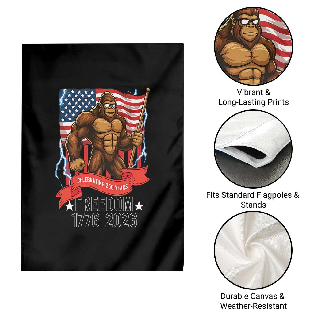 Patriotic Bigfoot US 250th Anniversary Garden Flag Sasquatch Celebrating 250 Years of Freedom 1776 to 2026 TS02 Print Your Wear