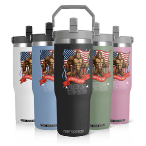 Patriotic Bigfoot US 250th Anniversary Flip Straw Tumbler Sasquatch Celebrating 250 Years of Freedom 1776 to 2026 TS02 Print Your Wear