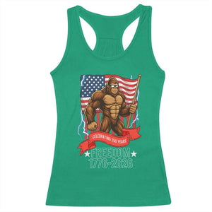 Patriotic Bigfoot US 250th Anniversary Racerback Tank Top Sasquatch Celebrating 250 Years of Freedom 1776 to 2026 TS02 Irish Green Print Your Wear