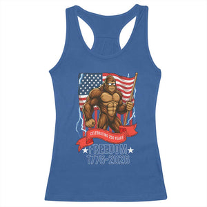 Patriotic Bigfoot US 250th Anniversary Racerback Tank Top Sasquatch Celebrating 250 Years of Freedom 1776 to 2026 TS02 Royal Blue Print Your Wear
