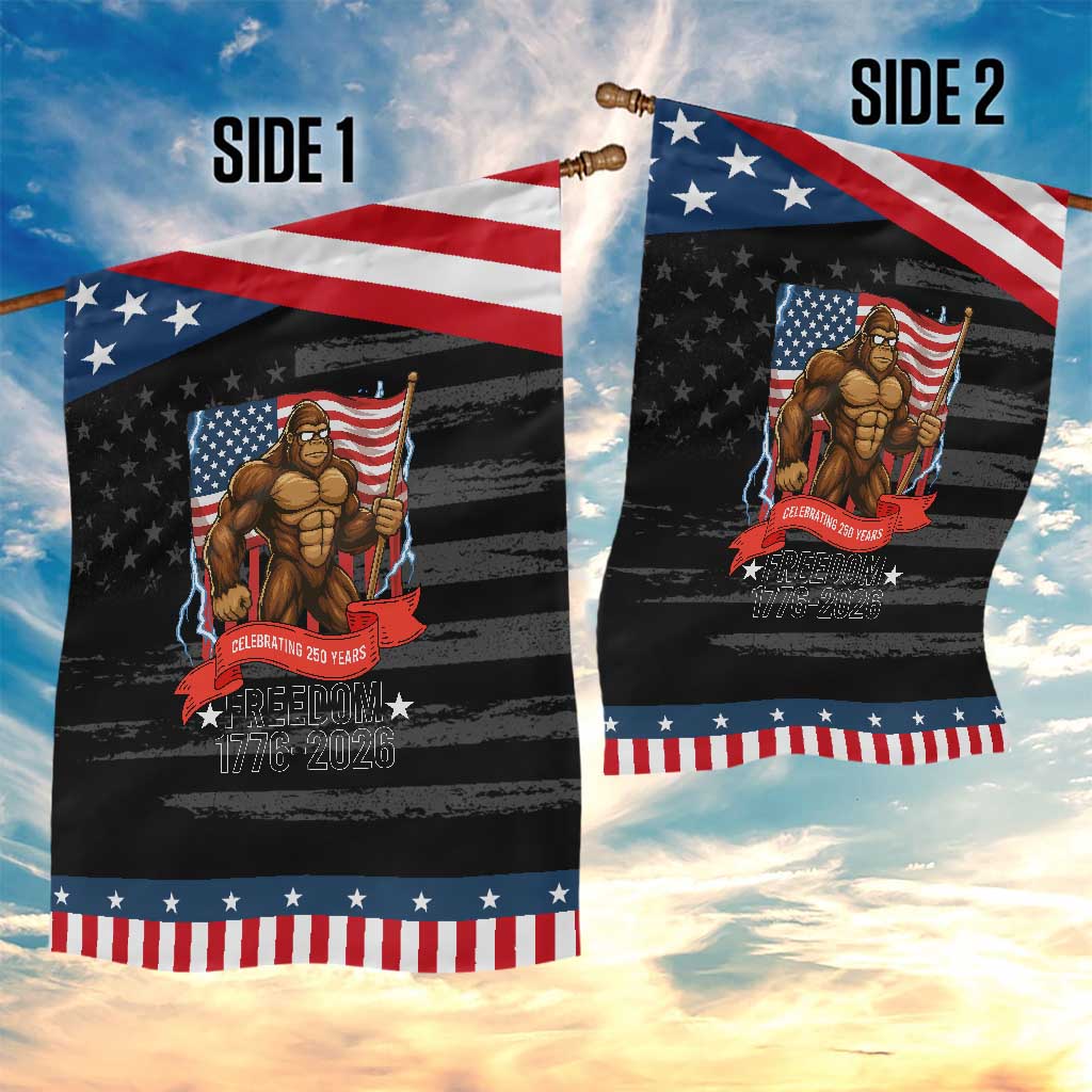 Patriotic Bigfoot US 250th Anniversary Garden Flag Sasquatch Celebrating 250 Years of Freedom 1776 to 2026 TS02 Print Your Wear