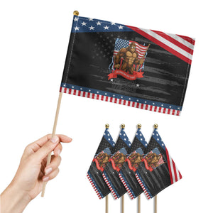 Patriotic Bigfoot US 250th Anniversary Patriotic Handheld Flag Sasquatch Celebrating 250 Years of Freedom 1776 to 2026 TS02 Print Your Wear