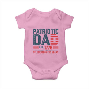 Patriotic Dad 250 Years Baby Onesie Est. 1776 Funny USA Semiquincentennial TS02 Light Pink Print Your Wear
