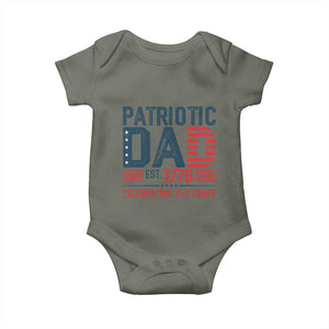 Patriotic Dad 250 Years Baby Onesie Est. 1776 Funny USA Semiquincentennial TS02 Military Green Print Your Wear