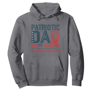 Patriotic Dad 250 Years Hoodie Est. 1776 Funny USA Semiquincentennial TS02 Charcoal Print Your Wear