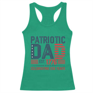 Patriotic Dad 250 Years Racerback Tank Top Est. 1776 Funny USA Semiquincentennial TS02 Irish Green Print Your Wear