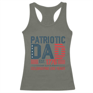 Patriotic Dad 250 Years Racerback Tank Top Est. 1776 Funny USA Semiquincentennial TS02 Military Green Print Your Wear