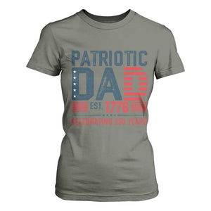 Patriotic Dad 250 Years T Shirt For Women Est. 1776 Funny USA Semiquincentennial TS02 Military Green Print Your Wear