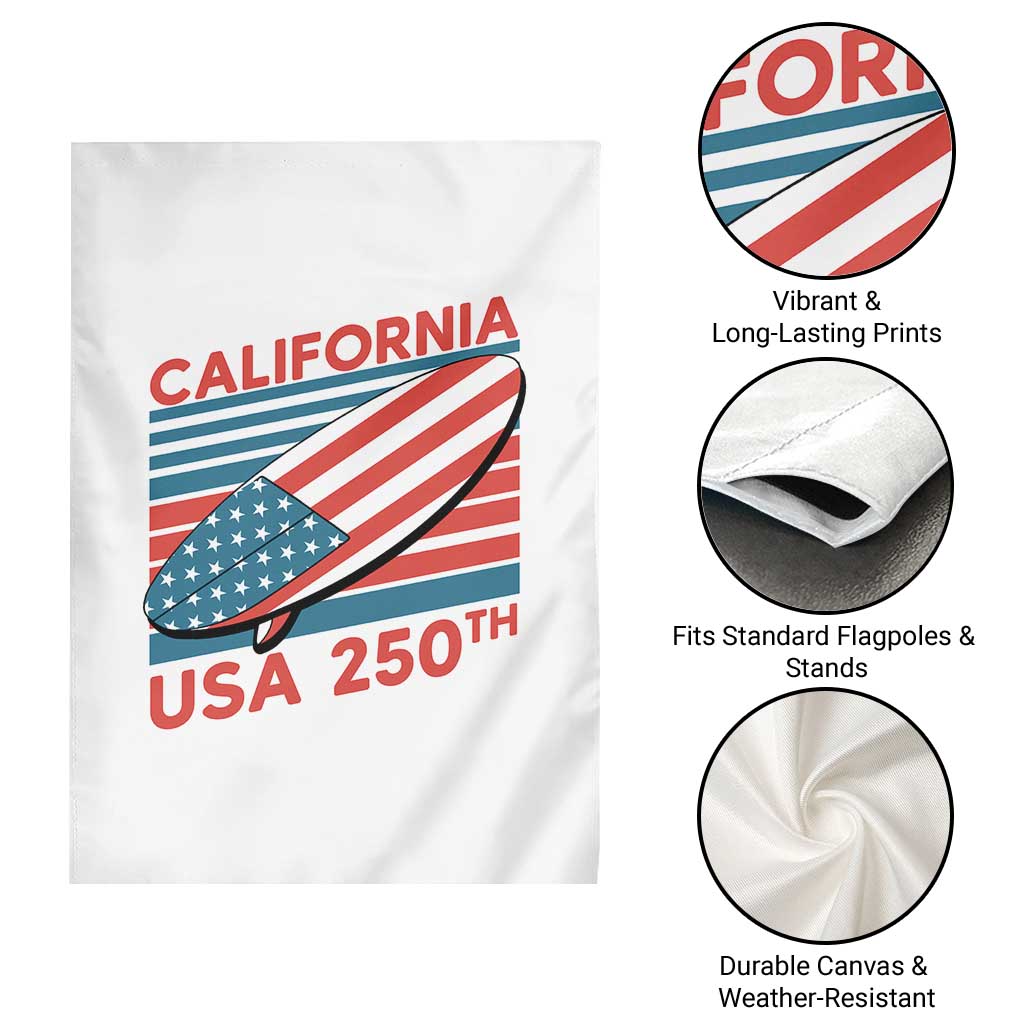 California USA 250th Anniversary Garden Flag US Semiquincentennial Patriotic Surfboard Graphic TS02 Print Your Wear