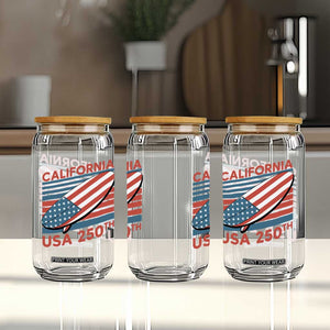 California USA 250th Anniversary Glass Can US Semiquincentennial Patriotic Surfboard Graphic TS02 Print Your Wear