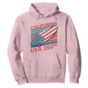 California USA 250th Anniversary Hoodie US Semiquincentennial Patriotic Surfboard Graphic TS02 Light Pink Print Your Wear