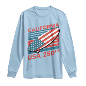 California USA 250th Anniversary Long Sleeve Shirt US Semiquincentennial Patriotic Surfboard Graphic TS02 Light Blue Print Your Wear