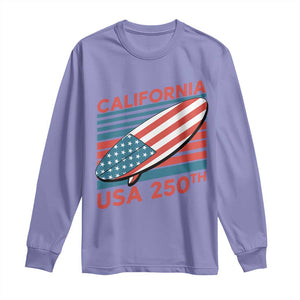 California USA 250th Anniversary Long Sleeve Shirt US Semiquincentennial Patriotic Surfboard Graphic TS02 Violet Print Your Wear
