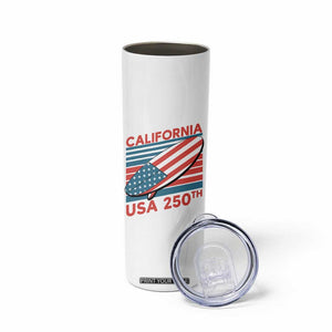 California USA 250th Anniversary Skinny Tumbler US Semiquincentennial Patriotic Surfboard Graphic TS02 Print Your Wear