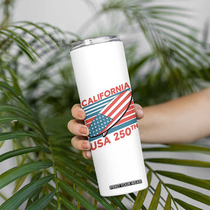 California USA 250th Anniversary Skinny Tumbler US Semiquincentennial Patriotic Surfboard Graphic TS02 Print Your Wear
