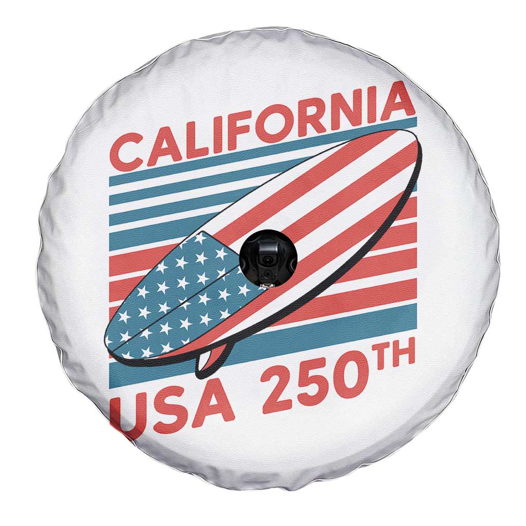 California USA 250th Anniversary Spare Tire Cover US Semiquincentennial Patriotic Surfboard Graphic TS02 Print Your Wear