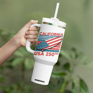California USA 250th Anniversary Tumbler With Handle US Semiquincentennial Patriotic Surfboard Graphic TS02 Print Your Wear