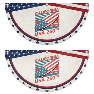 California USA 250th Anniversary Patriotic Fan Flag US Semiquincentennial Surfboard Graphic