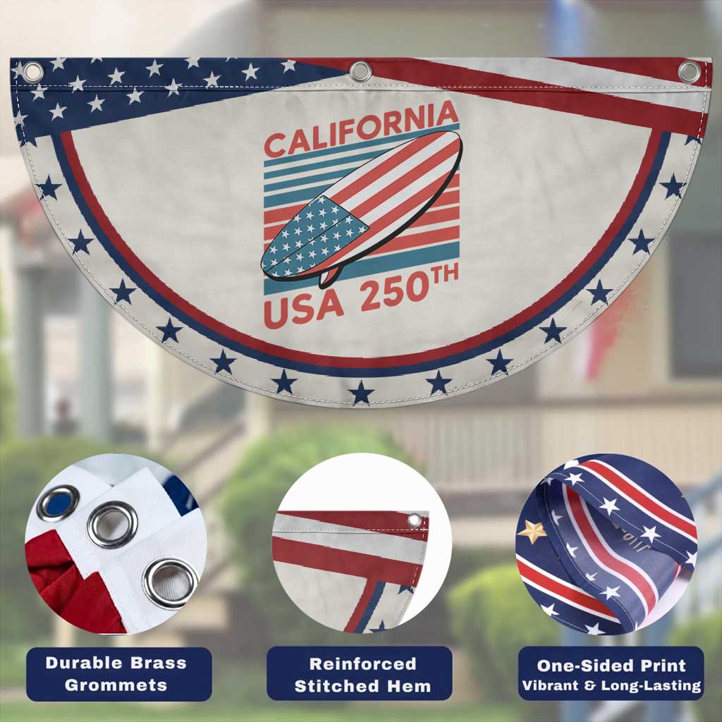 California USA 250th Anniversary Patriotic Fan Flag US Semiquincentennial Surfboard Graphic